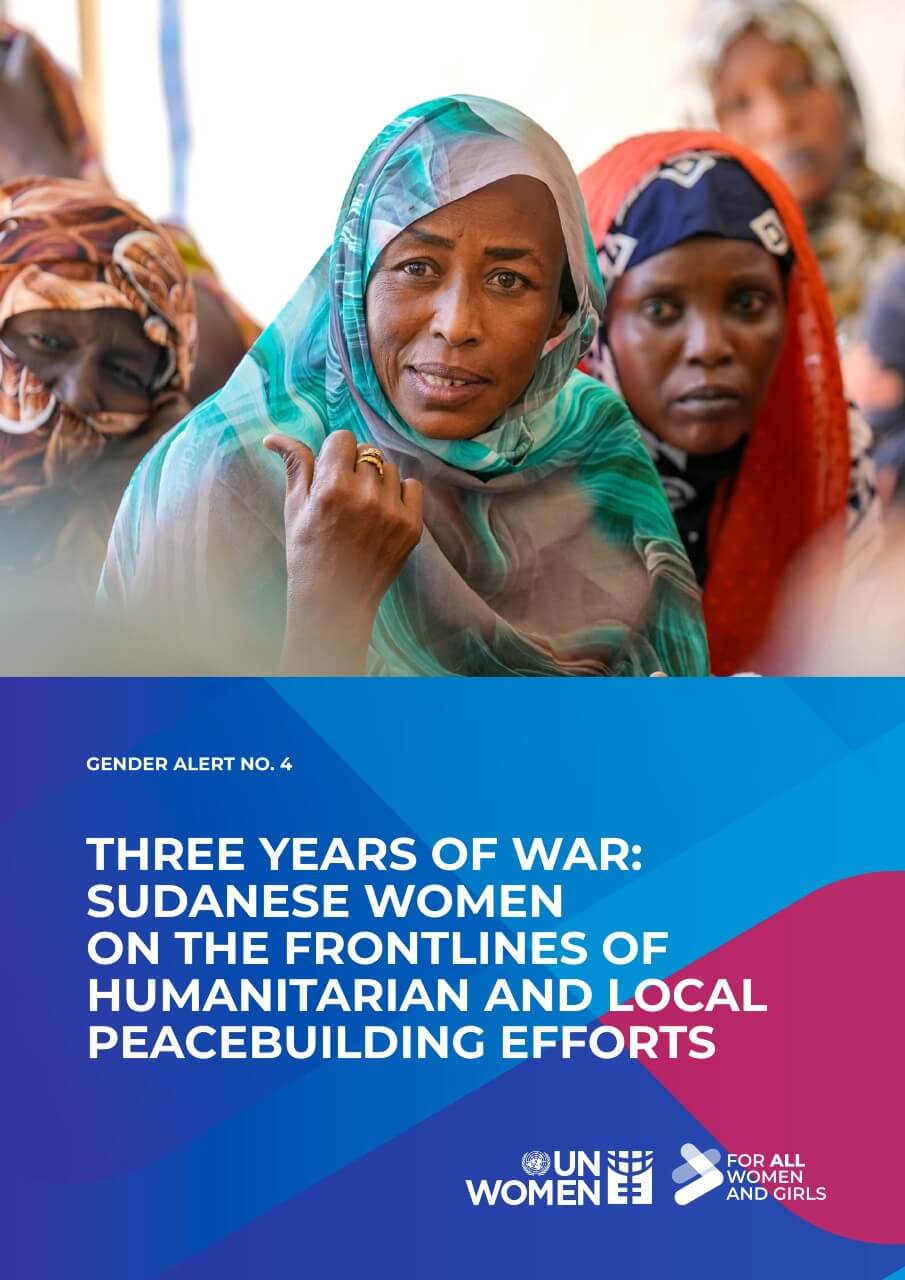 Gender alert: Three years of war: Sudanese women on the frontlines of humanitarian and local peacebuilding efforts - cover