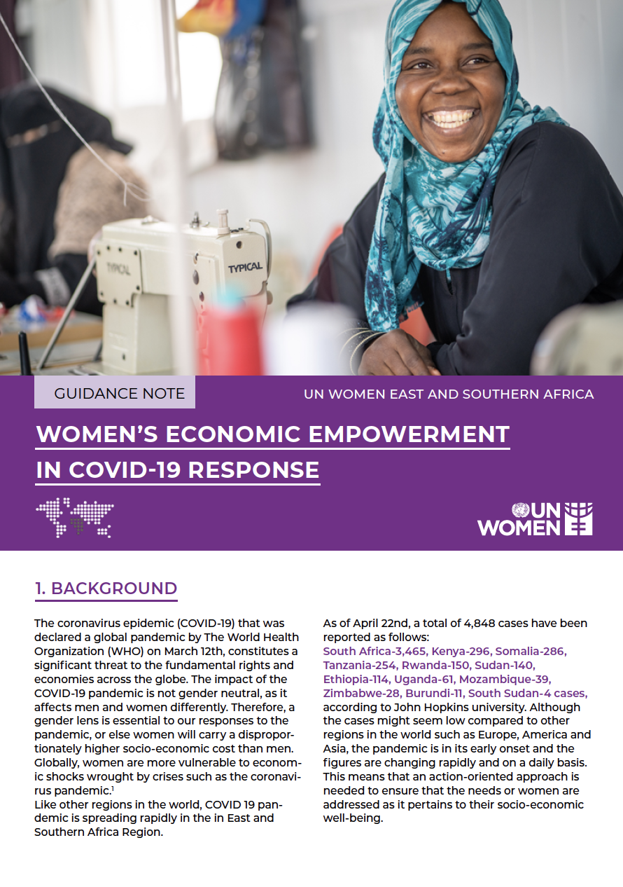 ECONOMIC EMPOWERMENT IN COVID-19 RESPONSE