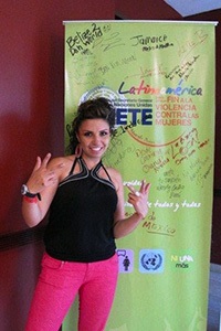 The acclaimed Colombian rapper Diana Avella during her contribution to the Young Women, Leadership and Governance Forum held in Panama, 23 to 25 November 2012, organized by UN Women, UNDP and UNFPA. Photo: UN Women/Caterina de Tena