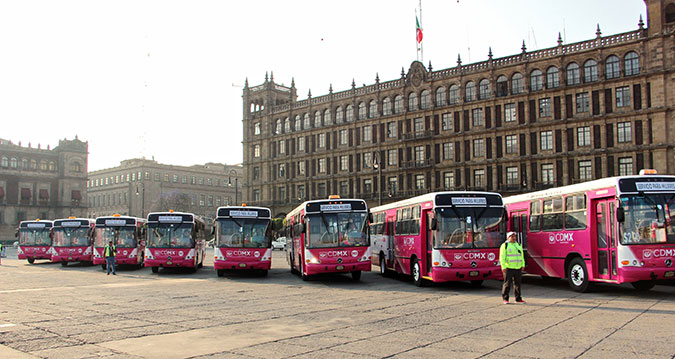 Women only buses known as ‘Atenea buses’ in Mexico City. Photo: UN Women/Juan Luis Cedeñoy 