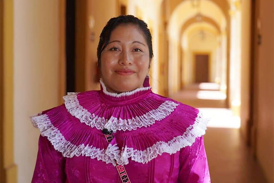 Juana Facundo is a translator of Otomi indigenous language. Photo: UN Women/ Coordination of Extension and Social Action UDG