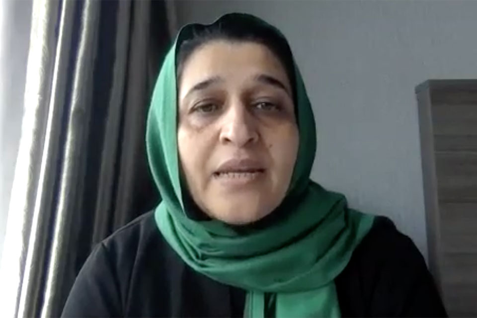 Hasina Safi. Photo: UN Women, screengrab