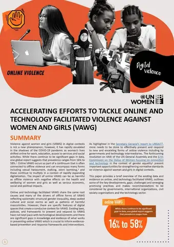 Accelerating efforts to tackle online and technology facilitated violence against women and girls