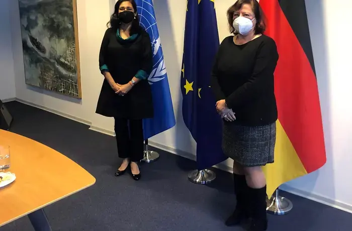 Deputy Executive Director Anita Bhatia with Bärbel Kofler, Parliamentary State Secretary, Federal Ministry for Economic Cooperation and Development (BMZ), Germany. Photo: UN Women