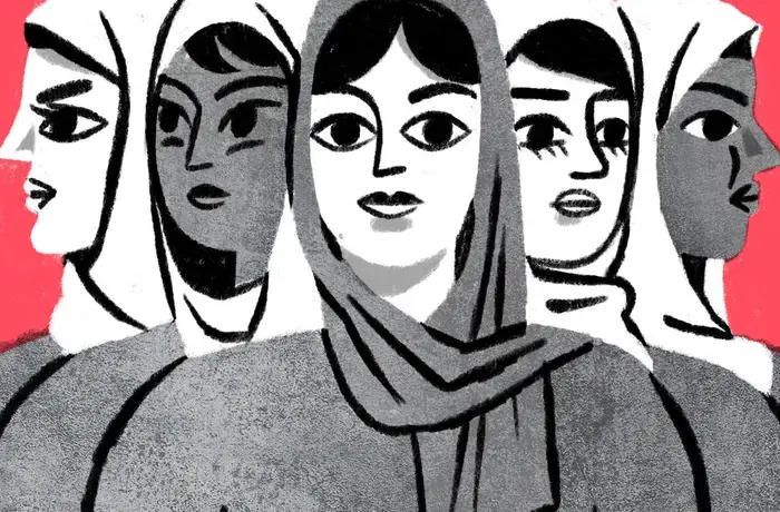 Women in Afghanistan one year into the Taliban takeover - general women illustration. Illustrator: Anina Takeff.
