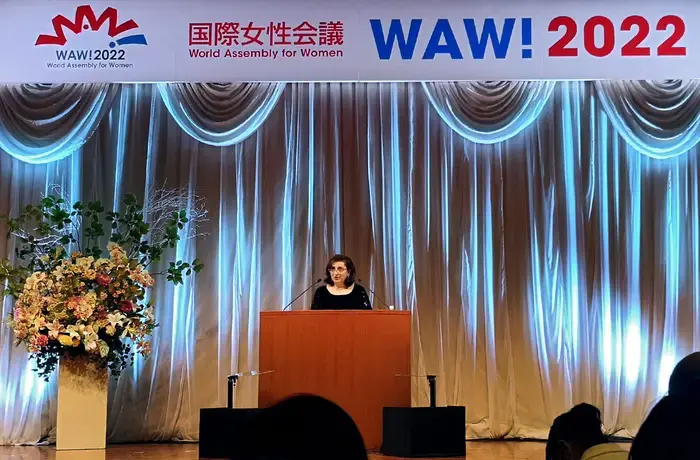 UN Women Executive Director Sima Bahous speaks at the 2022 World Assembly for Women (WAW! 2022), 3 December 2022. Photo: UN Women