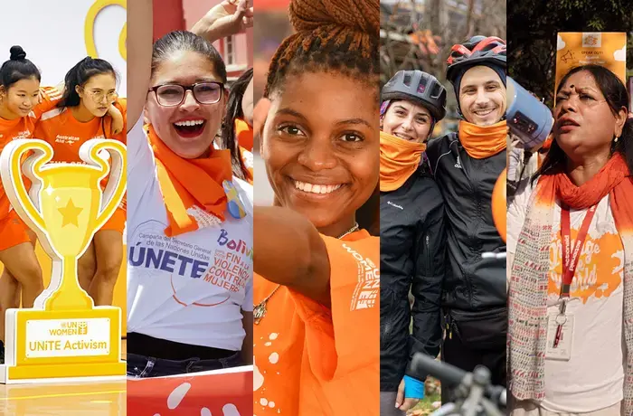 Photos (from left to right): UN Women (Viet Nam); UN Women/Karen Peña (Bolivia); UN Women/Faith Mvula (Malawi); UN Women (Kosovo); UN Women/Sultan Mahmud Mukut (Bangladesh)