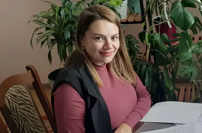 Anastasia Bacico runs a salon that provides beauty services and psychological support to Ukrainian refugees and local women in central Moldova. Photo courtesy of Gender Centru