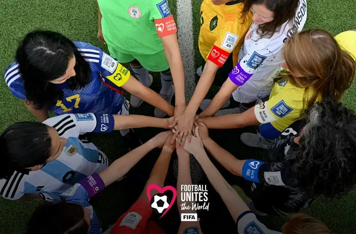Football Unites the World – Footballers wearing the Women’s World Cup 2023 captain’s armbands.