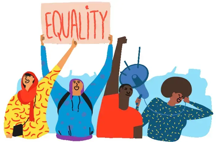 illustration of a women's march