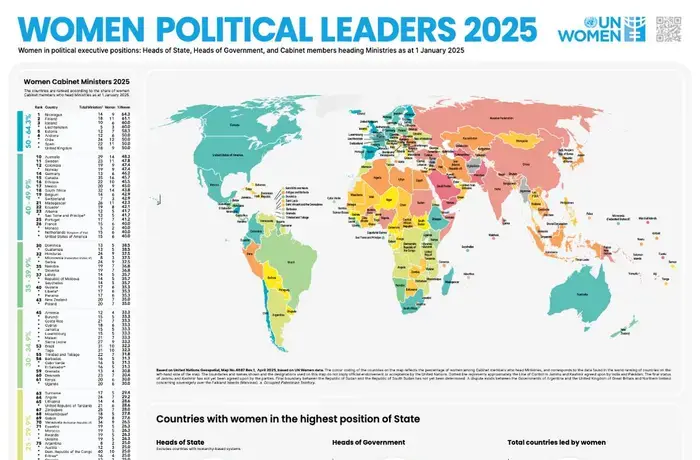 detail of the women political leaders 2025 map
