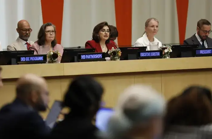 UN Under-Secretary General and UN Women Executive Director Sima Bahous delivers opening remarks at the second regular session 2025 of the UN Women Executive Board, UN headquarters, 9 September 2025. Photo: UN Women/Ryan Brown.