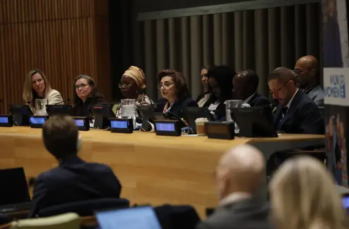 UN Under-Secretary-General and UN Women Executive Director Sima Bahous delivers closing remarks to the first regular session 2026 of the UN Women Executive Board, 19 February 2026, UN headquarters. Photo: UN Women/Ryan Brown.