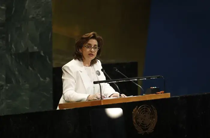 UN Under-Secretary-General and UN Women Executive Director Sima Bahous delivers remarks at the opening of the 70th session of the Commission on the Status of Women, 9 March 2026, UN headquarters. Photo: UN Women/Ryan Brown.