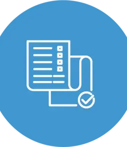 Paper with a check list and a check mark in the button right