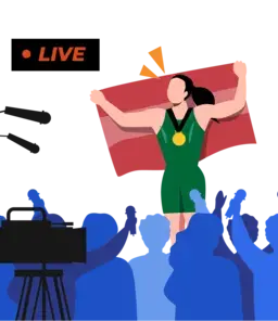 illustration of female athletes in the media
