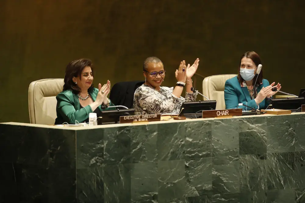 Closing session of the 66th UN Commission on the Status of Women. 