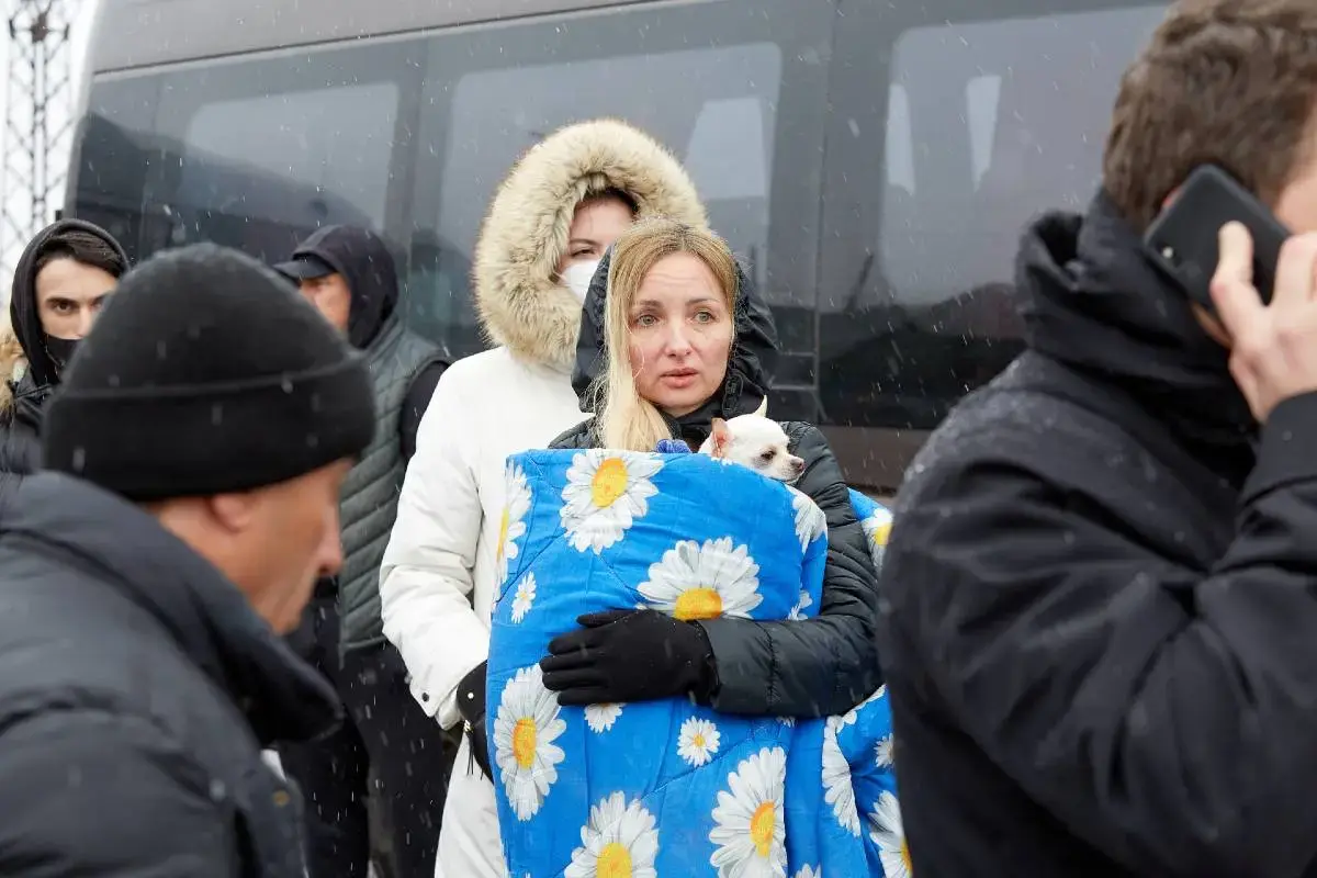 Personnes fuyant la guerre en Ukraine