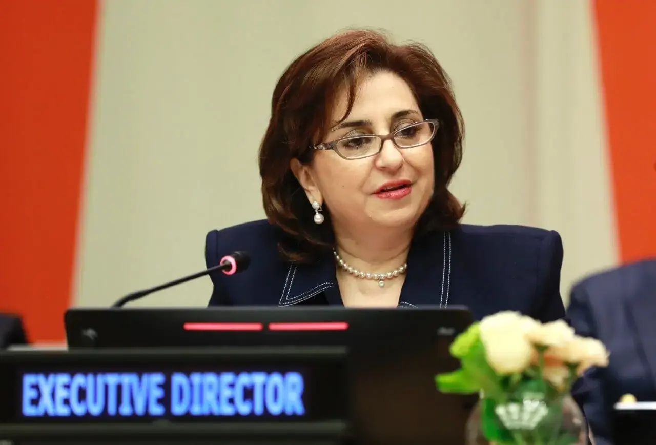 UN Under-Secretary-General and UN Women Executive Director Sima Bahous delivers opening remarks to the first regular session 2025 of the UN Women Executive Board, 10 February 2025, UN headquarters. Photo: UN Women/Ryan Brown.