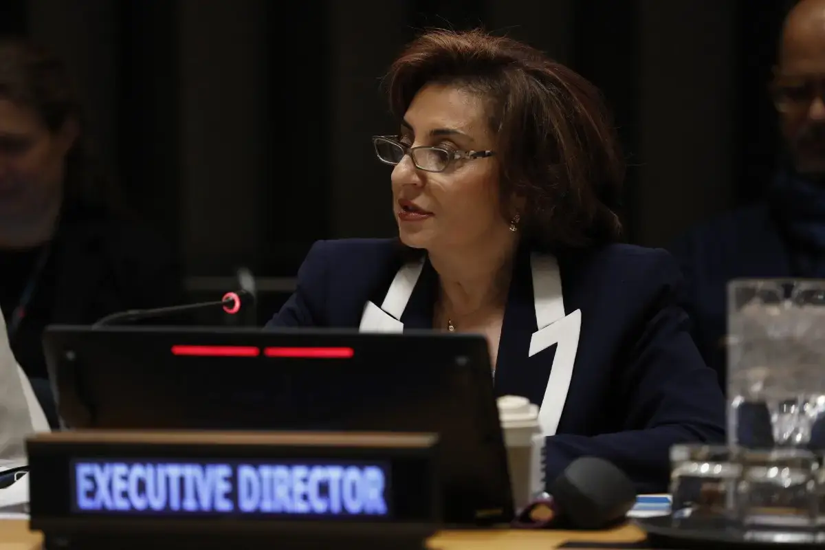 UN Under-Secretary-General and UN Women Executive Director Sima Bahous delivers opening remarks to the first regular session 2026 of the UN Women Executive Board, 18 February 2026, UN headquarters. Photo: UN Women/Ryan Brown.