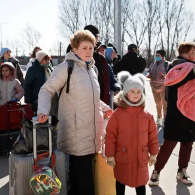 women and children on the move in ukraine