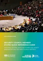 Security Council Member States’ quick reference guide: Mitigating reprisal risks for women civil society briefers in public Security Council meetings - cover