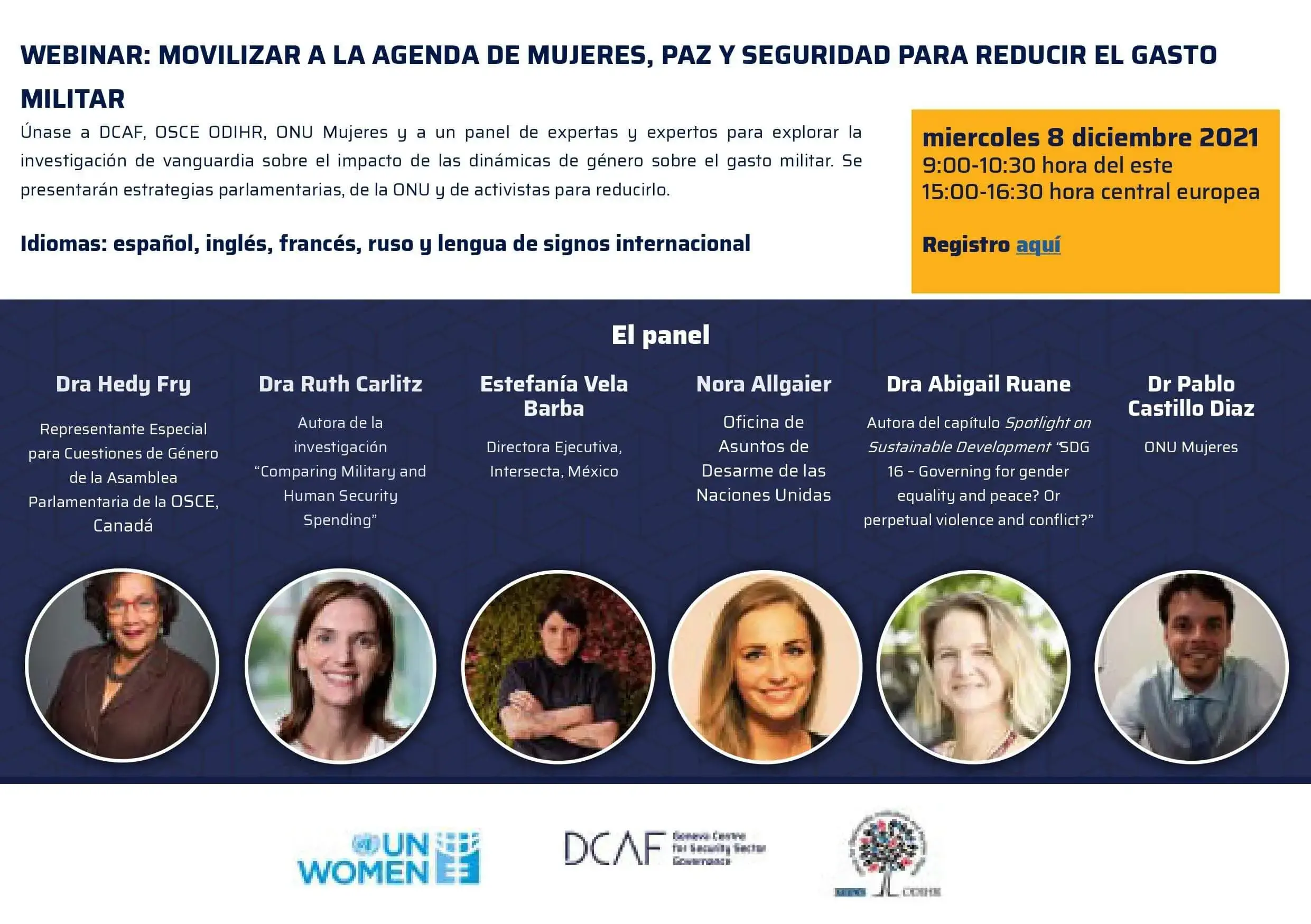Webinar: Movilizar a la agenda de mujeres, paz y seguridad para reducir el gasto militar