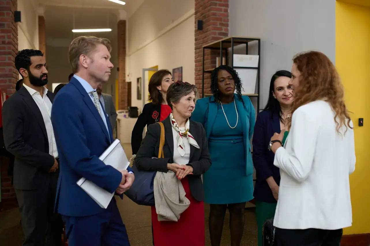 UN Women Executive Board members visit iHUB and the National Association of Private ICT Companies, engaging with Moldovan and Ukrainian women entrepreneurs who are benefiting from UN Women's livelihood programmes. Photo: UN Women
