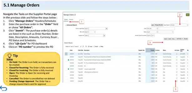 Quantum - Procurement - Manage orders - Screen 2
