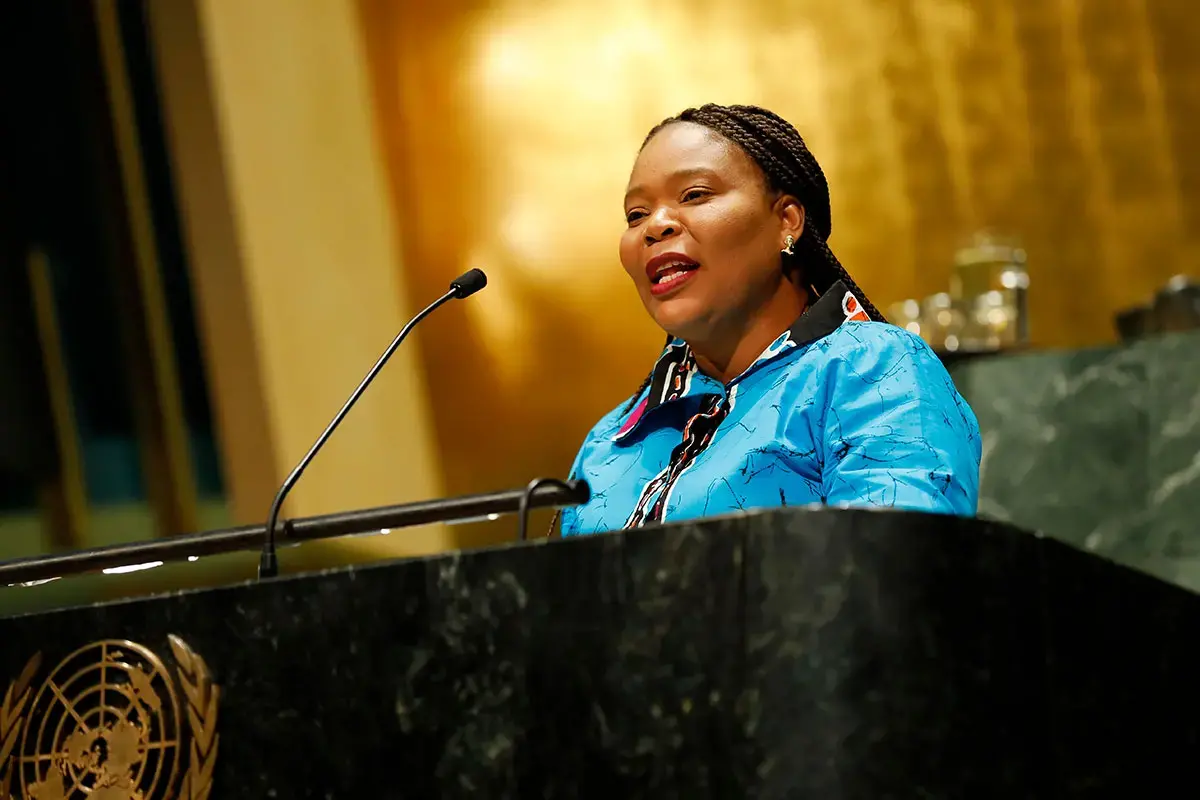 Leymah Gbowee, Nobel Peace Laureate, Liberian peace activist, social worker and women’s rights advocate. Photo: UN Women/Ryan Brown 