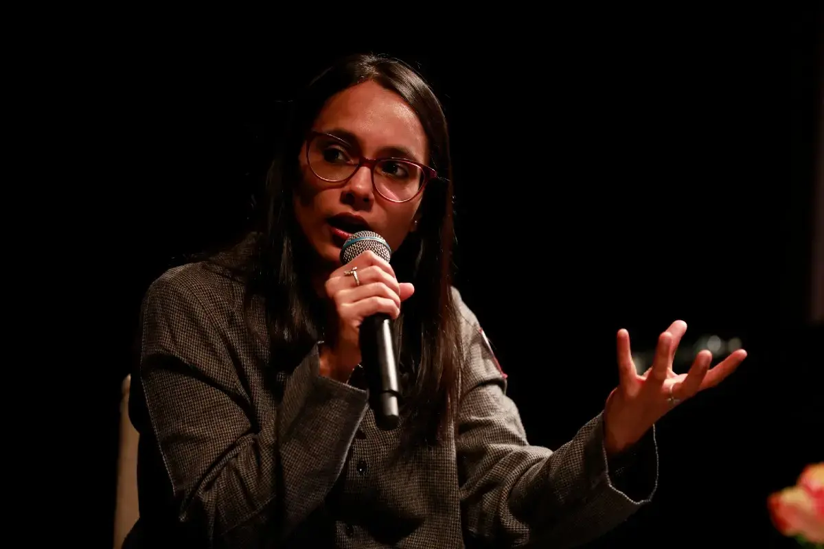 Maitree Muzumdar, 31, co-founder Feminist Manch, speaks at the CSW69 Youth Forum in New York, March, 2025. Photo: UN Women/Ryan Brown