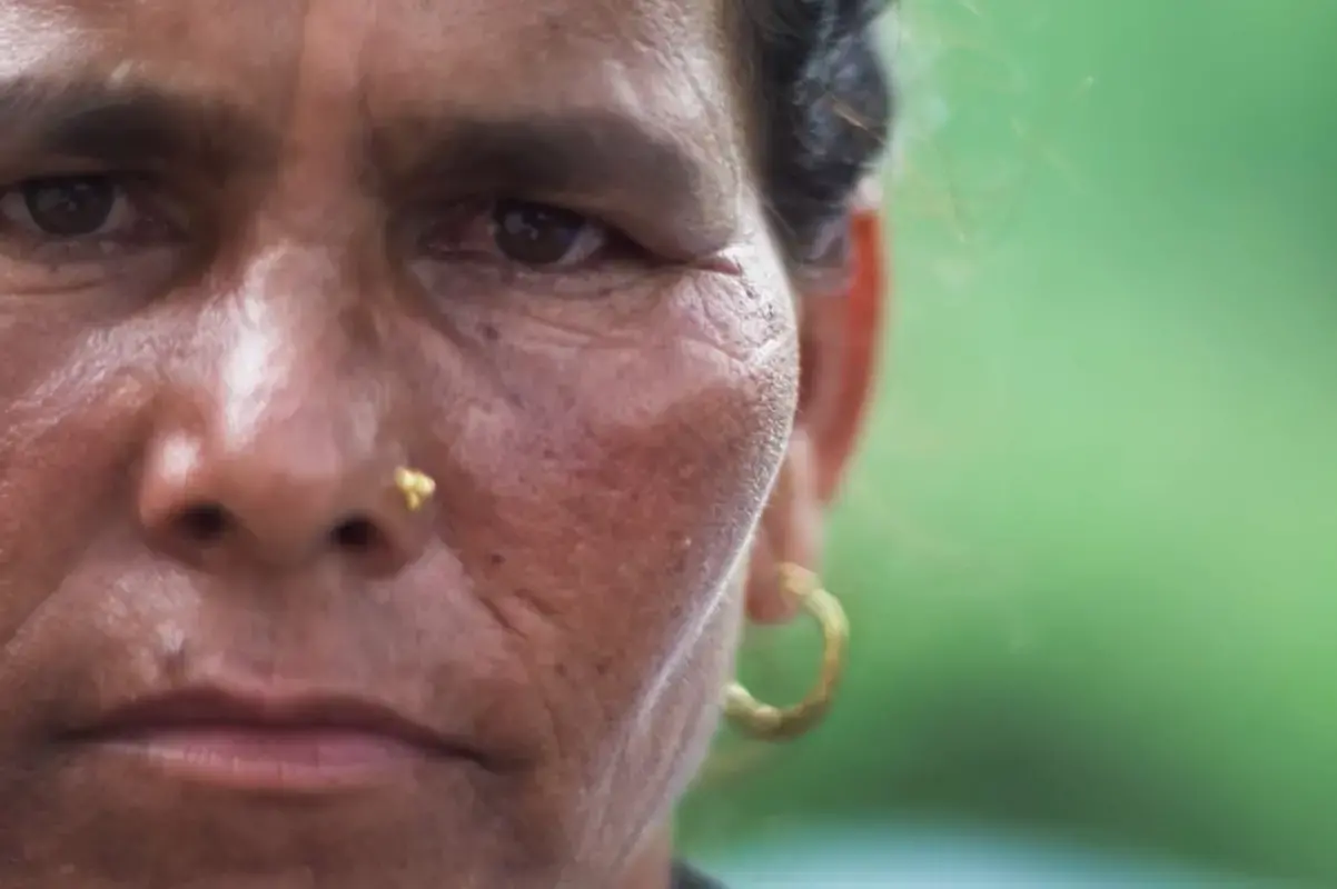 A close up of a Nepalese woman's face