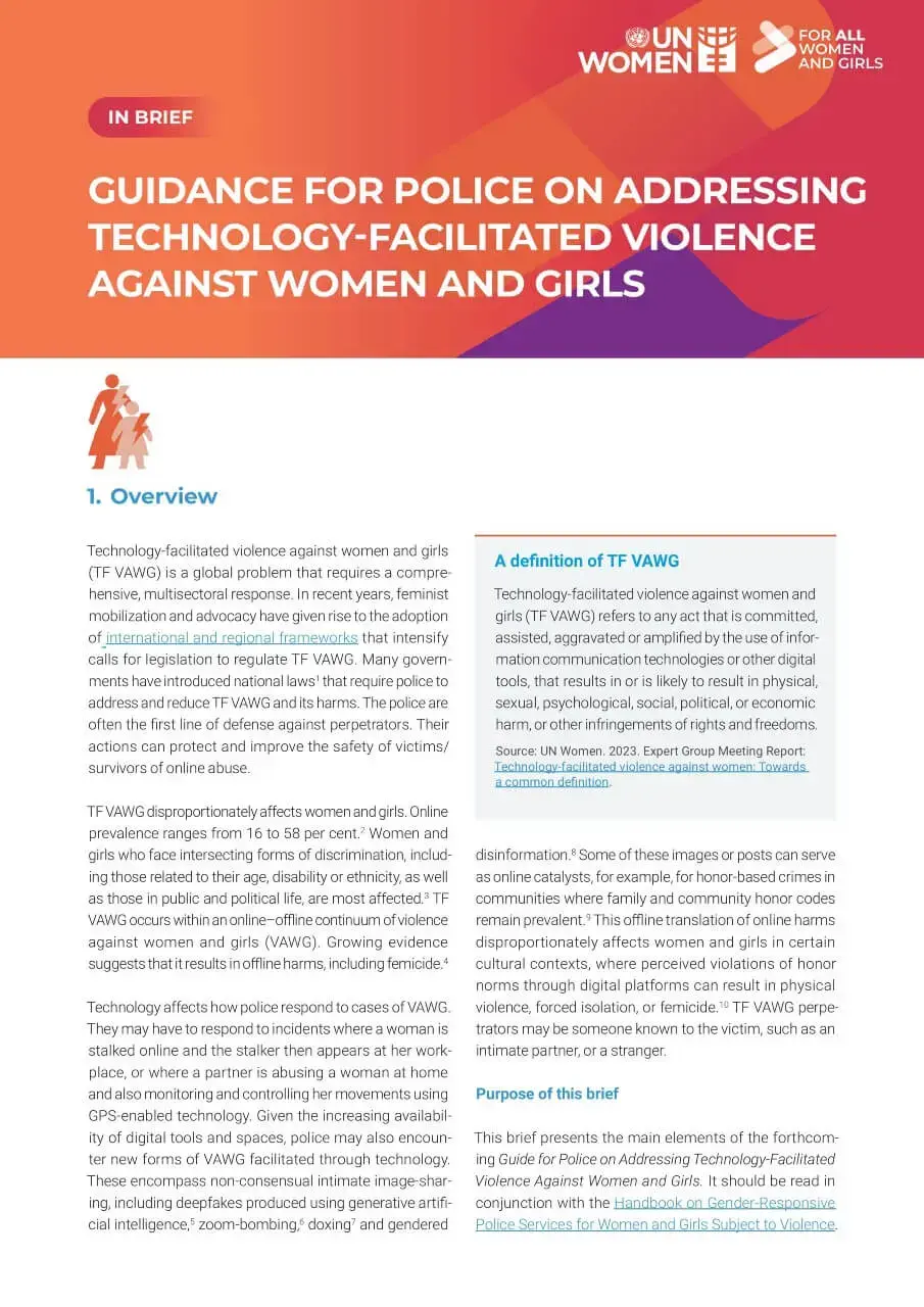 Guidance for police on addressing technology-facilitated violence against women and girls