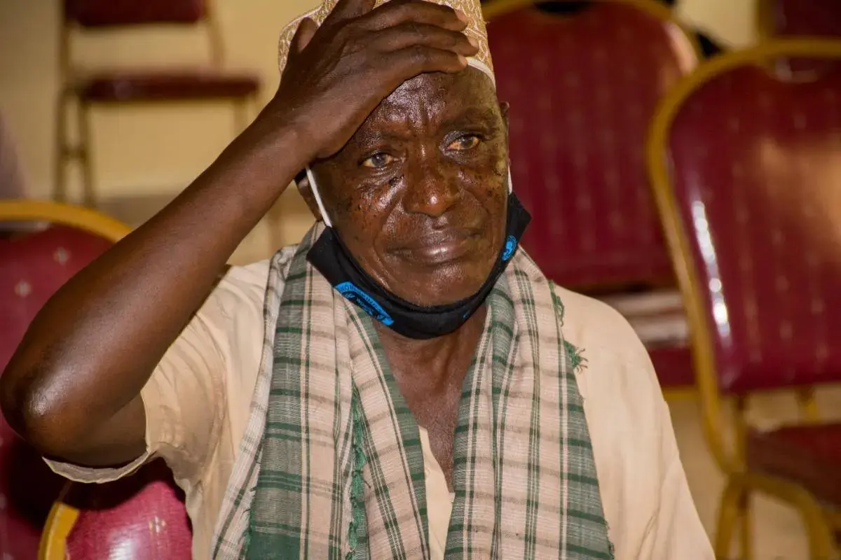 men react during FGM awareness training in Kenya. Men End FGM