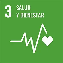 Icono del ODS 3: Salud y bienestar.